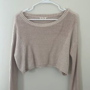 Silence and Noise Pink/ Cream Crop Top Sweater